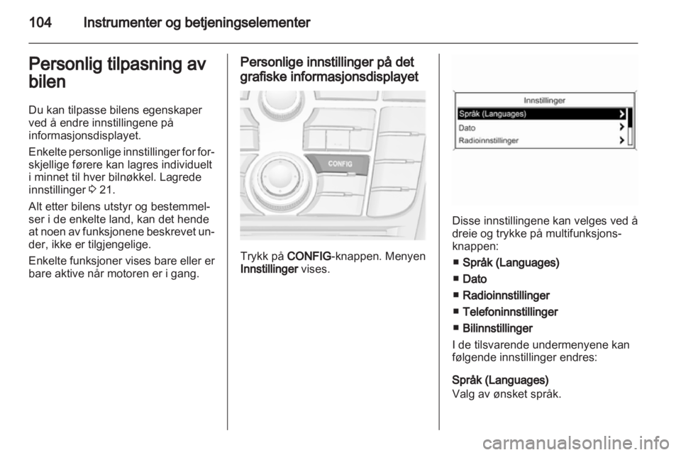 OPEL MERIVA 2013  Instruksjonsbok 