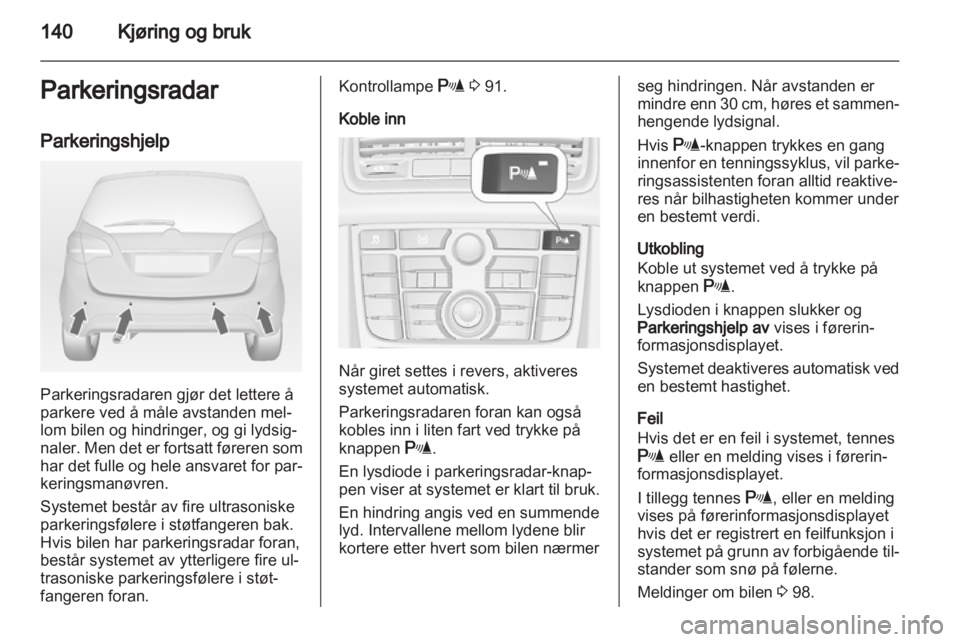 OPEL MERIVA 2013  Instruksjonsbok 