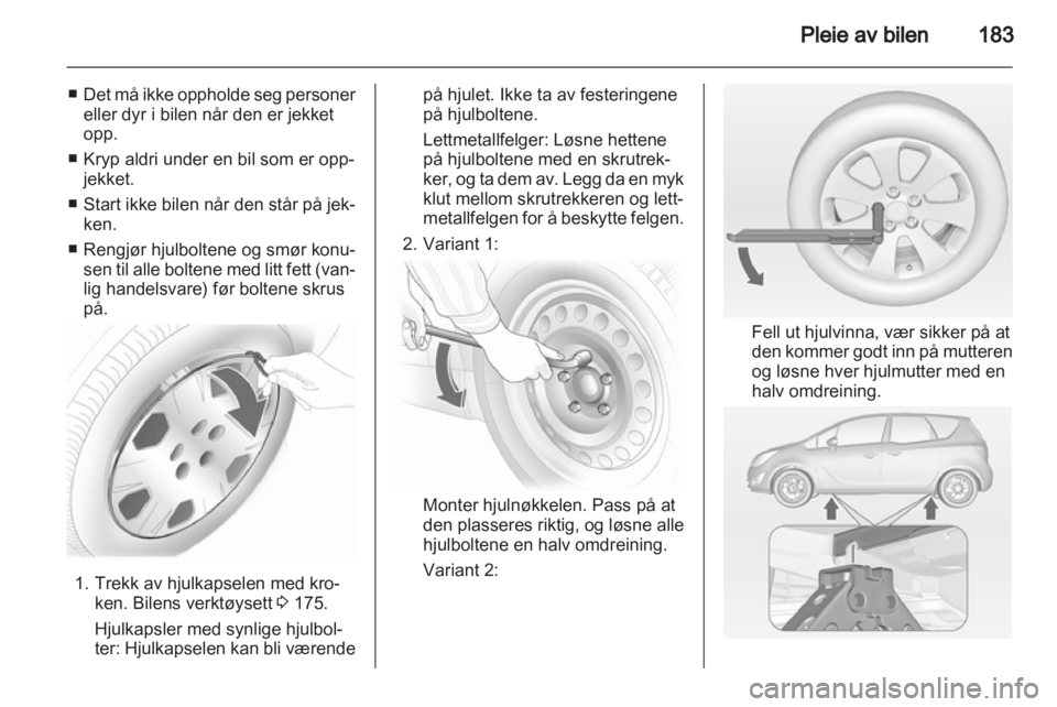 OPEL MERIVA 2013  Instruksjonsbok 