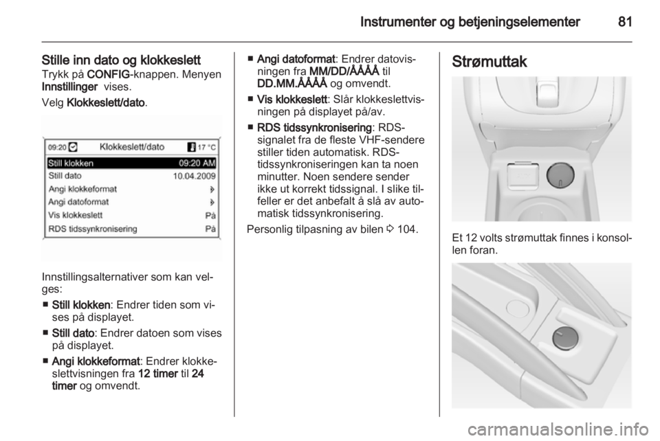 OPEL MERIVA 2013  Instruksjonsbok 