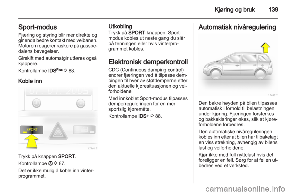 OPEL ZAFIRA 2011.5  Instruksjonsbok 