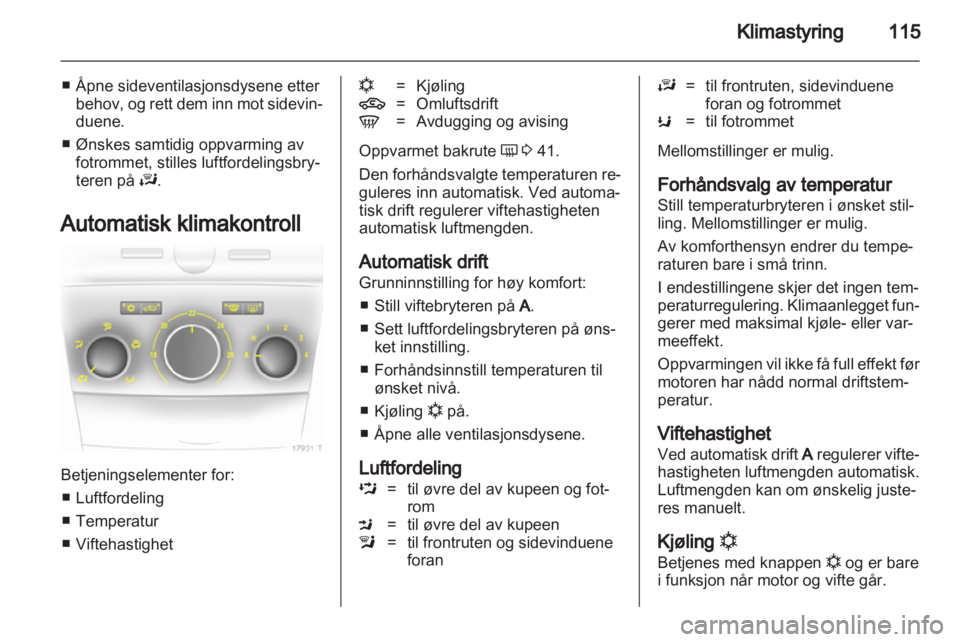 OPEL ZAFIRA 2012  Instruksjonsbok 