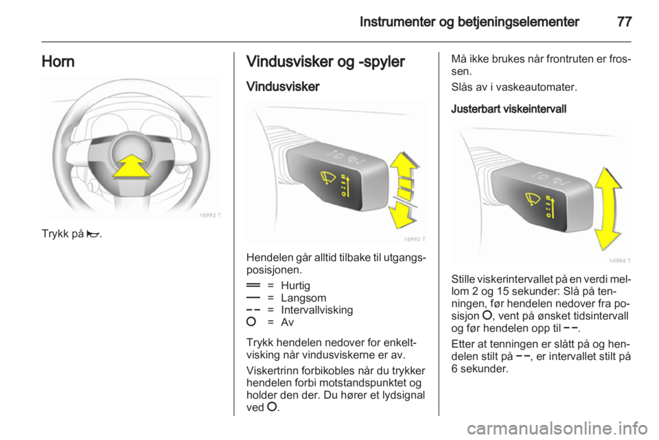OPEL ZAFIRA 2012  Instruksjonsbok 