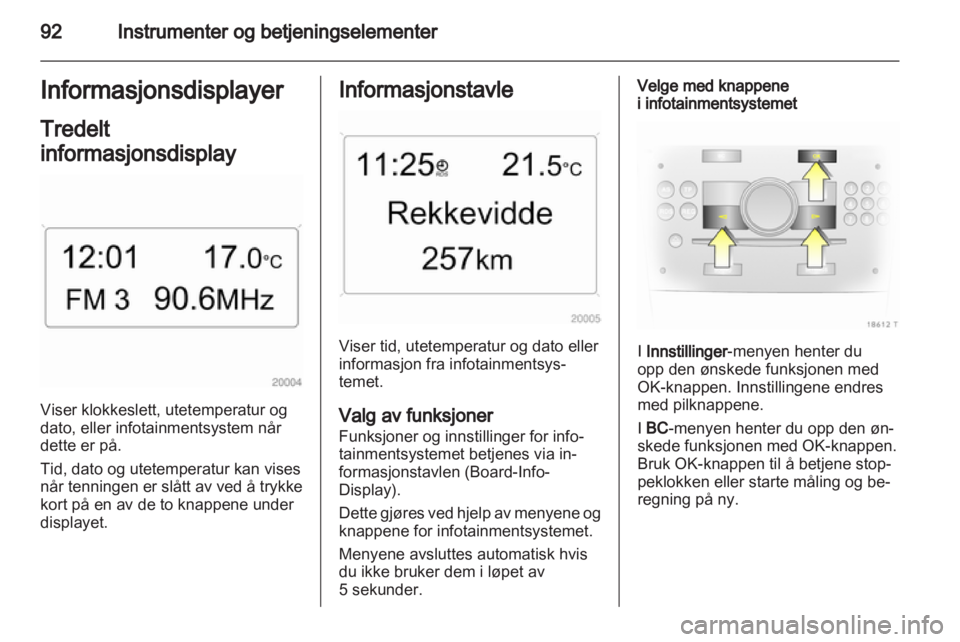 OPEL ZAFIRA 2012  Instruksjonsbok 