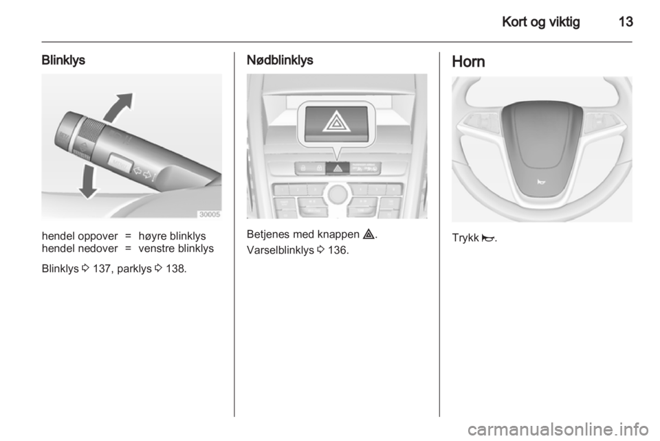OPEL ZAFIRA TOURER 2013.5  Instruksjonsbok 