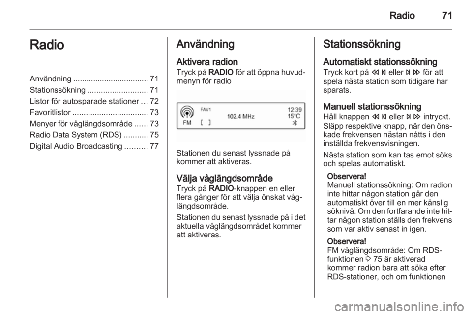 OPEL ADAM 2013  Handbok för infotainmentsystem 