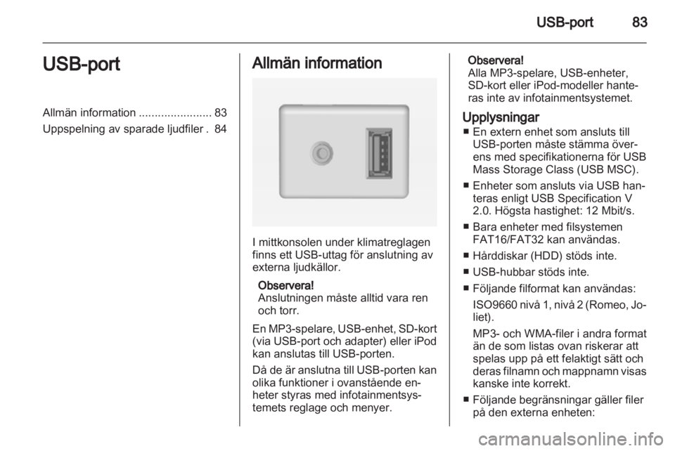 OPEL ADAM 2013  Handbok för infotainmentsystem 