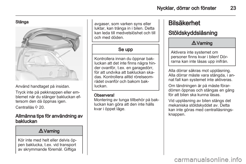 OPEL ADAM 2013.5  Instruktionsbok 