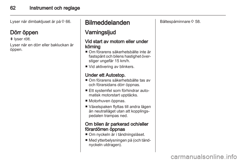 OPEL AGILA 2011  Instruktionsbok 