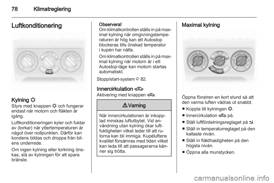 OPEL AGILA 2011  Instruktionsbok 