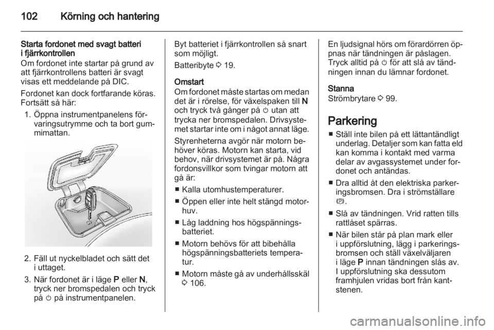 OPEL AMPERA 2012  Instruktionsbok 