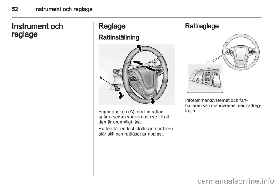OPEL AMPERA 2012  Instruktionsbok 