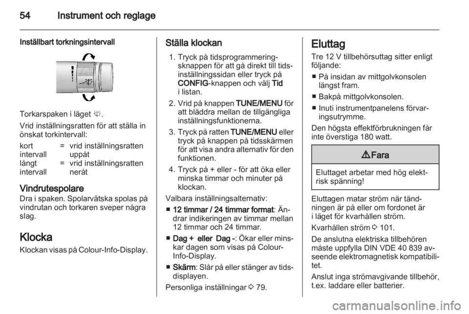 OPEL AMPERA 2012  Instruktionsbok 