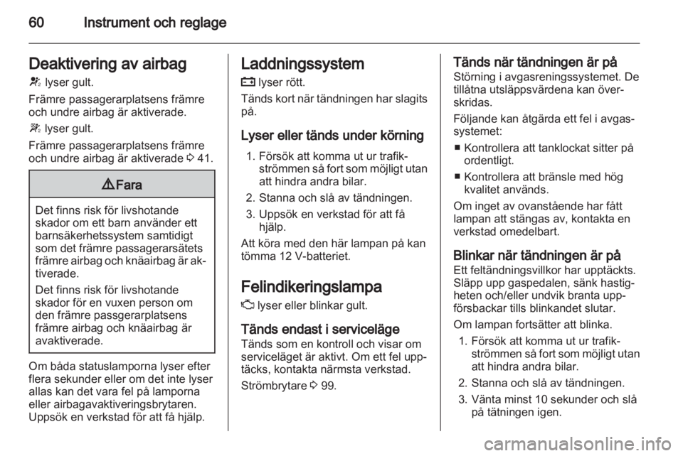 OPEL AMPERA 2012  Instruktionsbok 