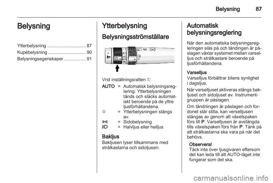OPEL AMPERA 2012  Instruktionsbok 