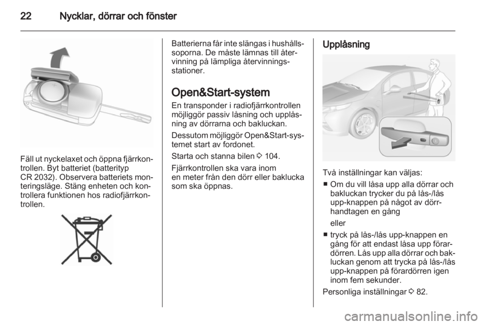OPEL AMPERA 2012.5  Instruktionsbok 