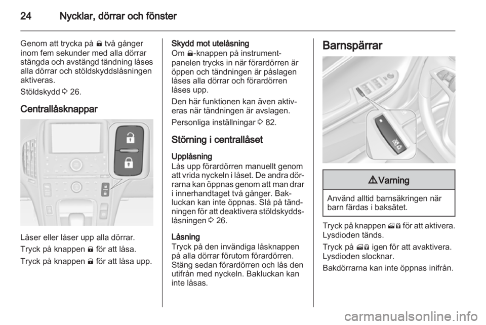 OPEL AMPERA 2012.5  Instruktionsbok 