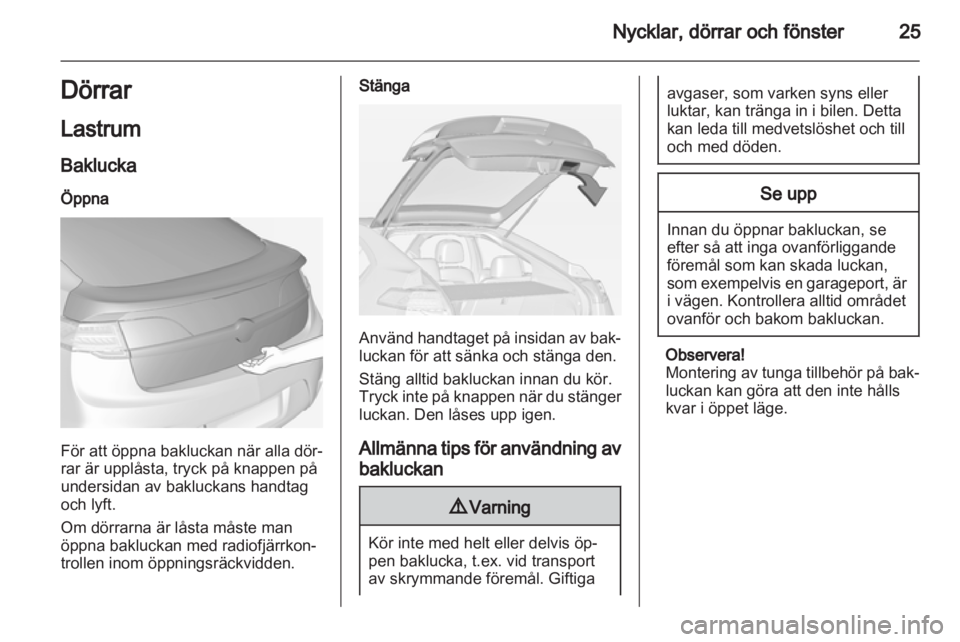 OPEL AMPERA 2012.5  Instruktionsbok 