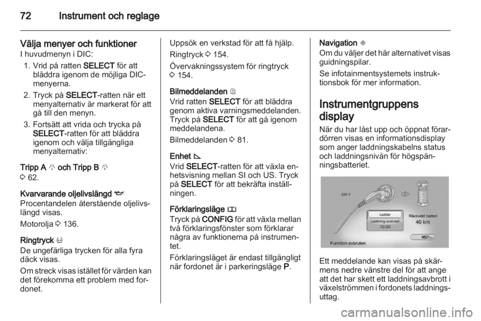 OPEL AMPERA 2012.5  Instruktionsbok 