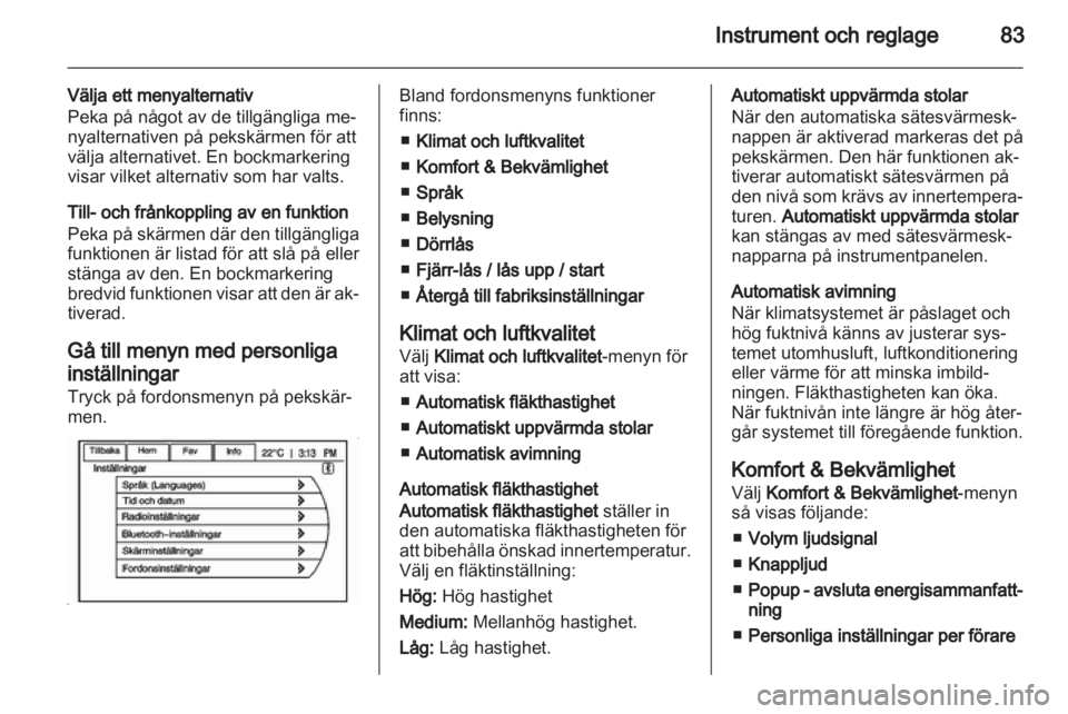 OPEL AMPERA 2012.5  Instruktionsbok 