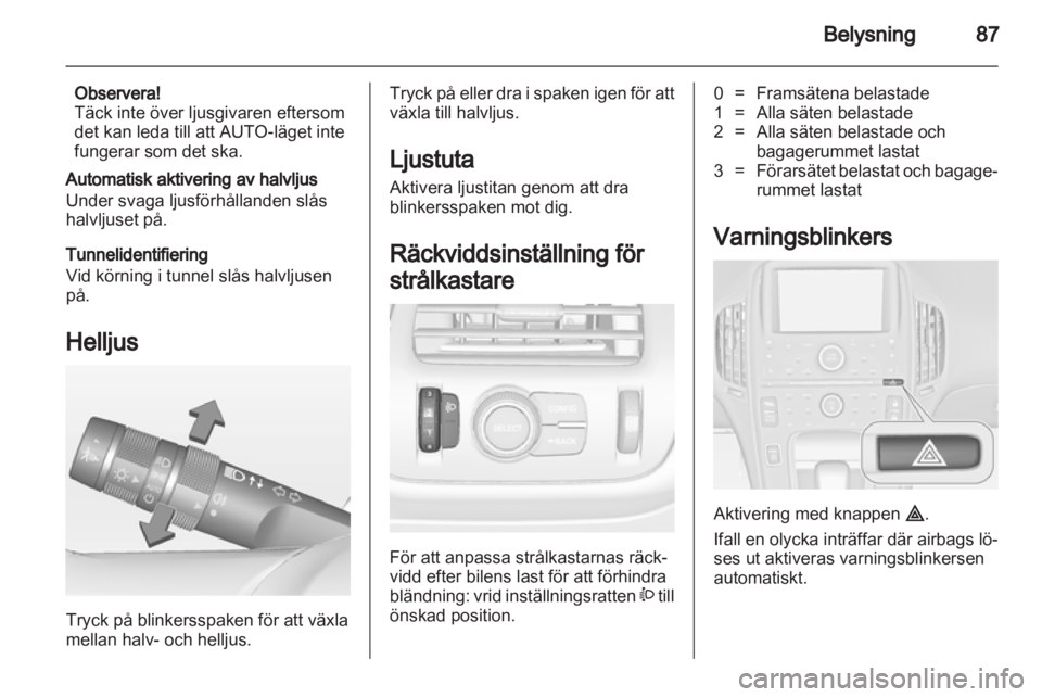 OPEL AMPERA 2012.5  Instruktionsbok 