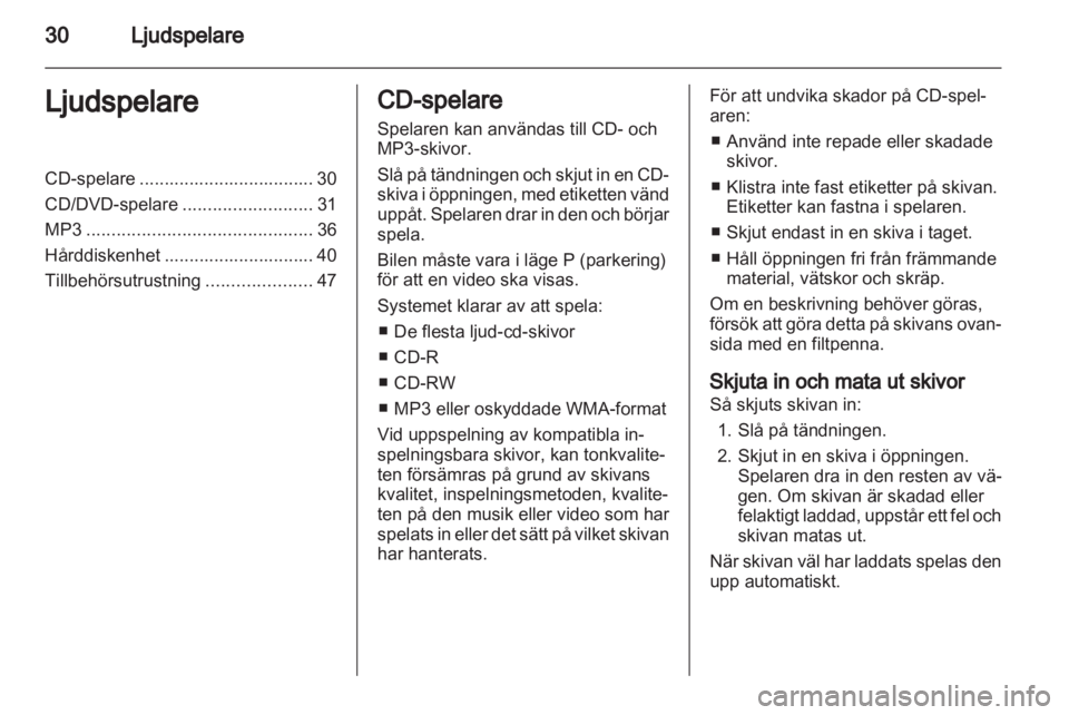 OPEL AMPERA 2013  Handbok för infotainmentsystem 