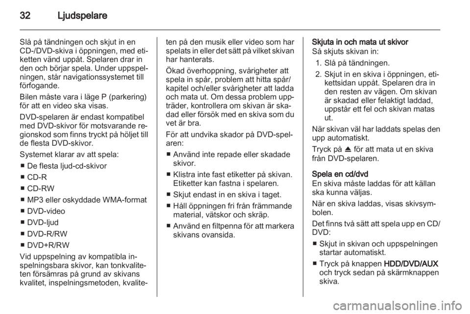 OPEL AMPERA 2013  Handbok för infotainmentsystem 