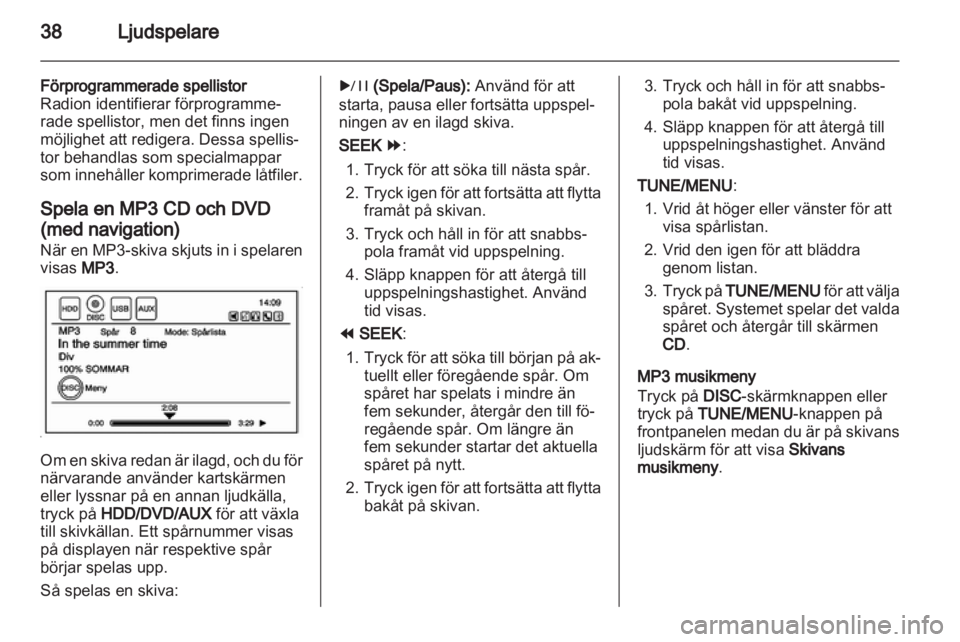 OPEL AMPERA 2013  Handbok för infotainmentsystem 