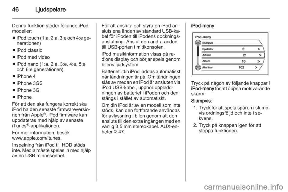 OPEL AMPERA 2013  Handbok för infotainmentsystem 