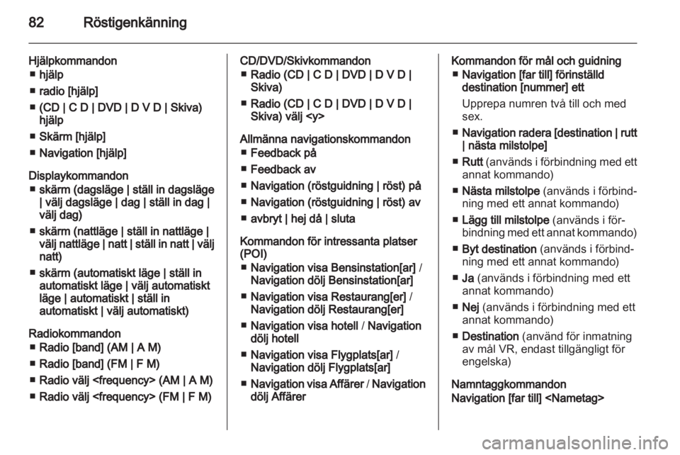 OPEL AMPERA 2013  Handbok för infotainmentsystem 