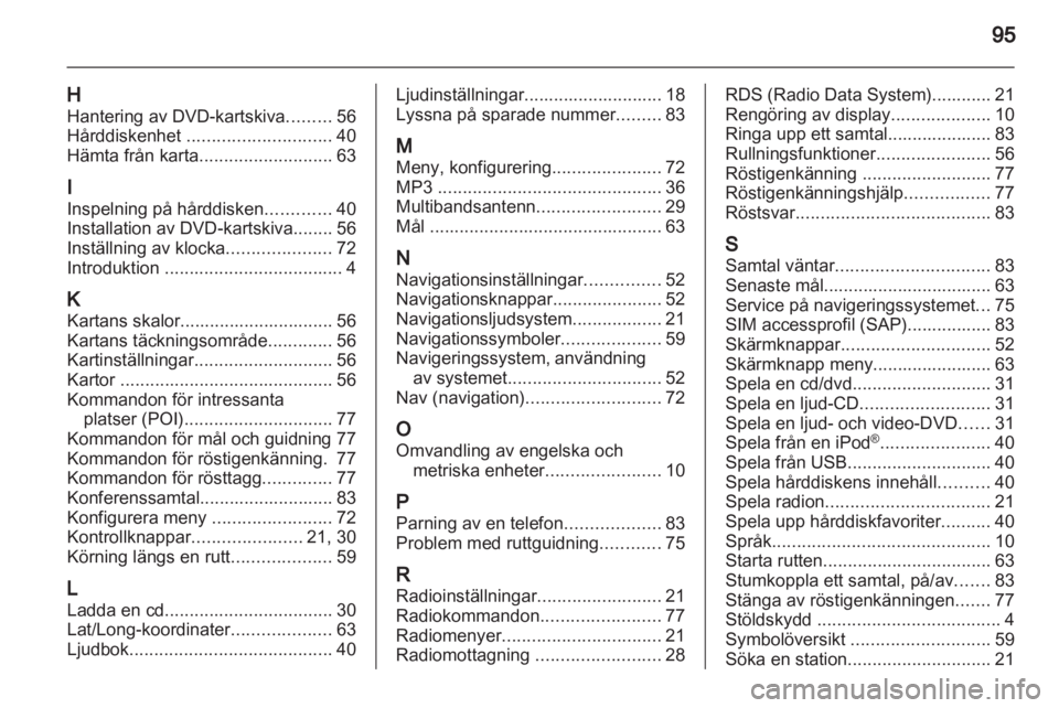 OPEL AMPERA 2013  Handbok för infotainmentsystem 