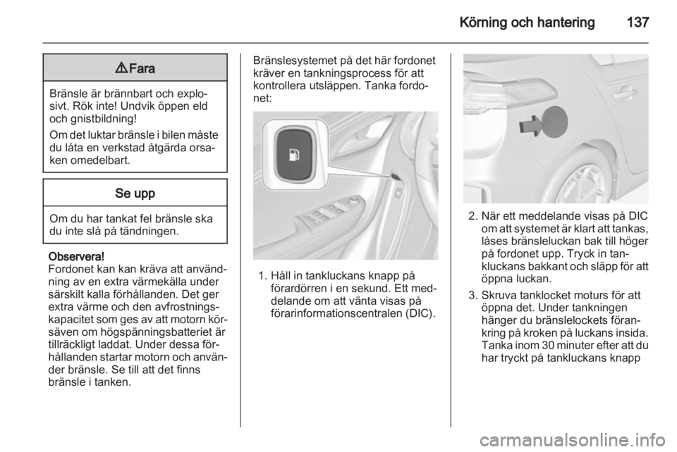 OPEL AMPERA 2013  Instruktionsbok 
