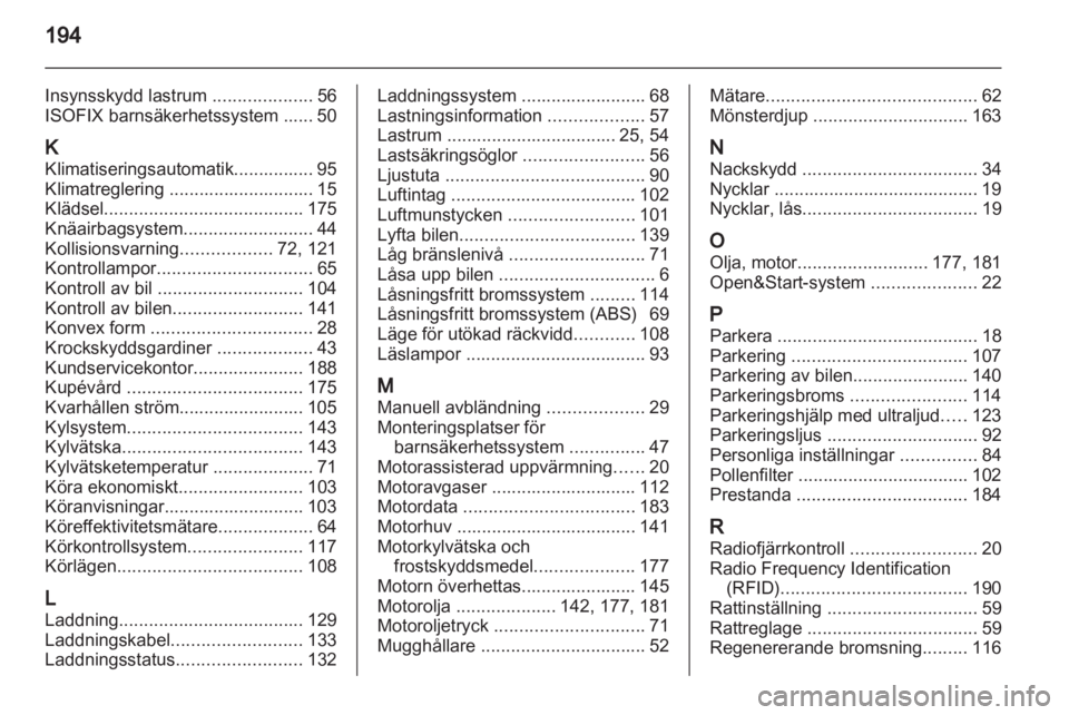 OPEL AMPERA 2013  Instruktionsbok 