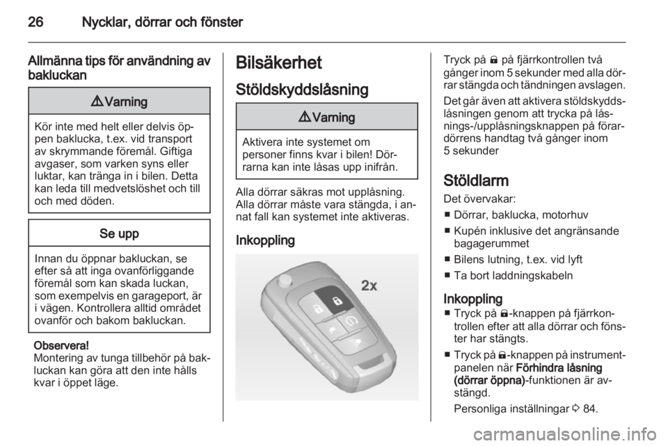 OPEL AMPERA 2013  Instruktionsbok 