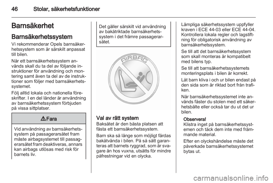 OPEL AMPERA 2013  Instruktionsbok 