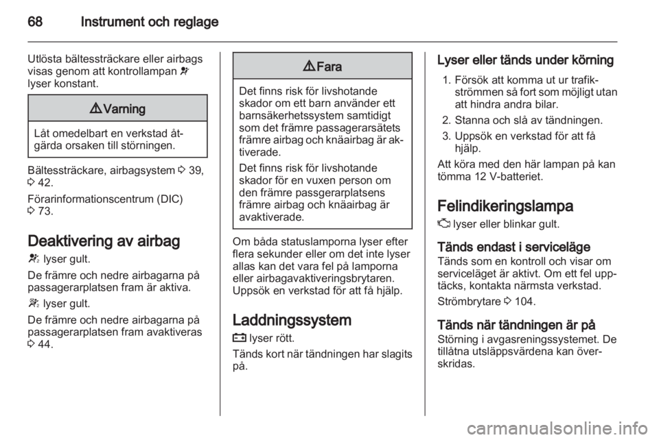 OPEL AMPERA 2013  Instruktionsbok 