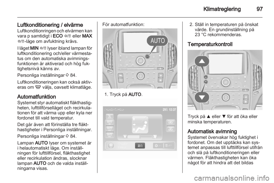 OPEL AMPERA 2013  Instruktionsbok 