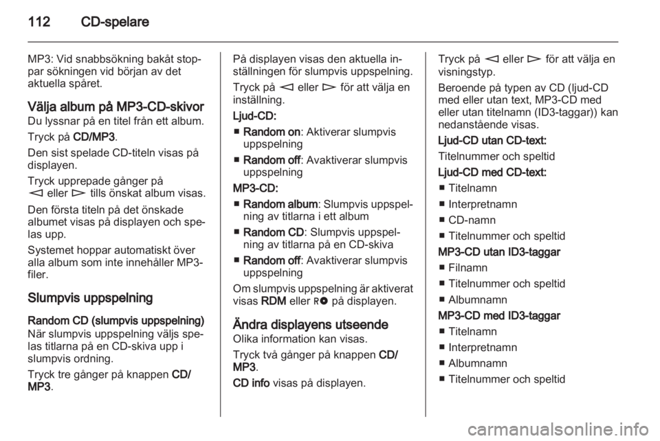OPEL ANTARA 2012  Handbok för infotainmentsystem 