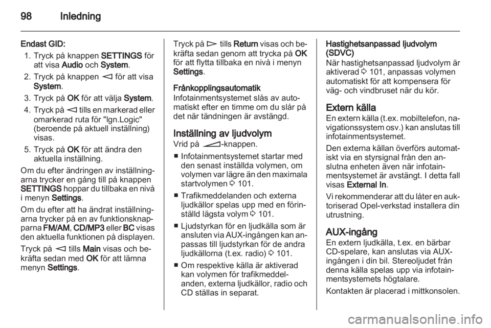 OPEL ANTARA 2012  Handbok för infotainmentsystem 