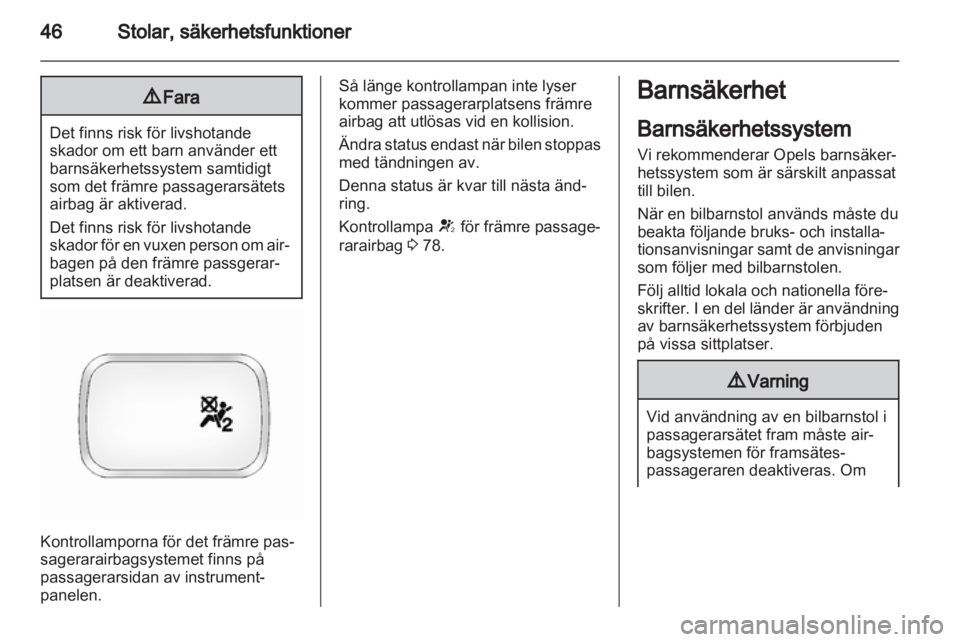 OPEL ANTARA 2012.5  Instruktionsbok 