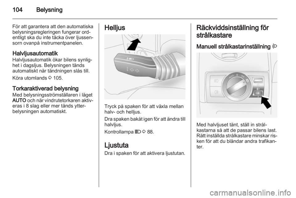 OPEL ANTARA 2013.5  Instruktionsbok 
