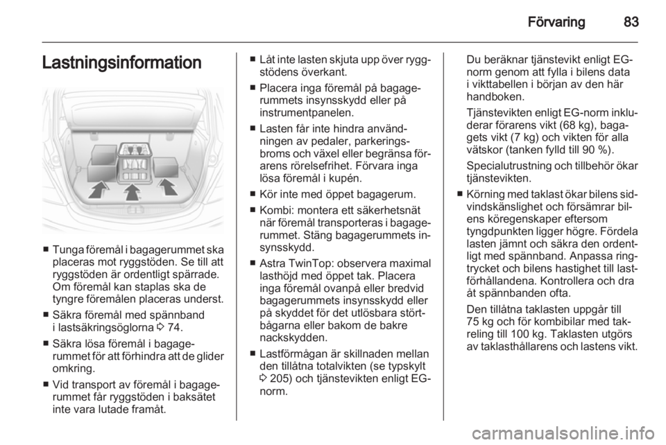 OPEL ASTRA H 2012  Instruktionsbok 