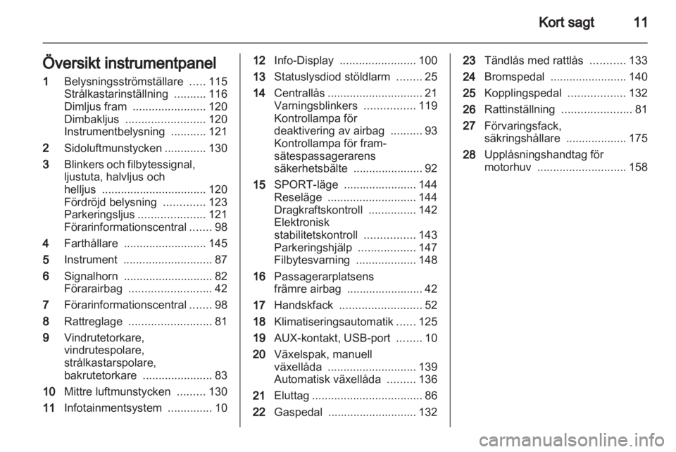 OPEL ASTRA J 2011  Instruktionsbok 