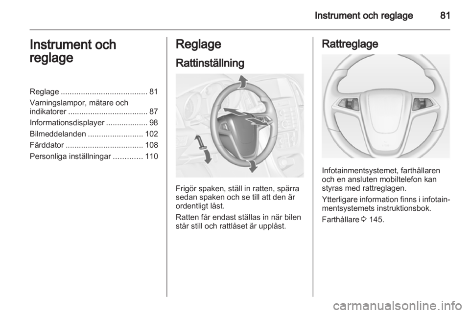 OPEL ASTRA J 2011  Instruktionsbok 