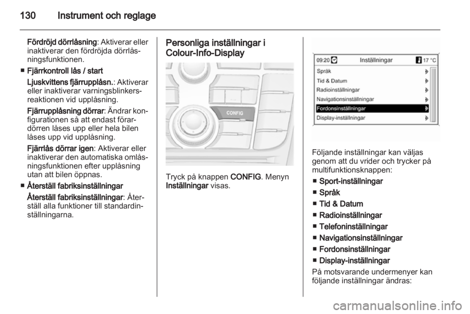 OPEL ASTRA J 2013  Instruktionsbok 