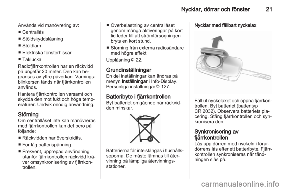 OPEL ASTRA J 2013  Instruktionsbok 