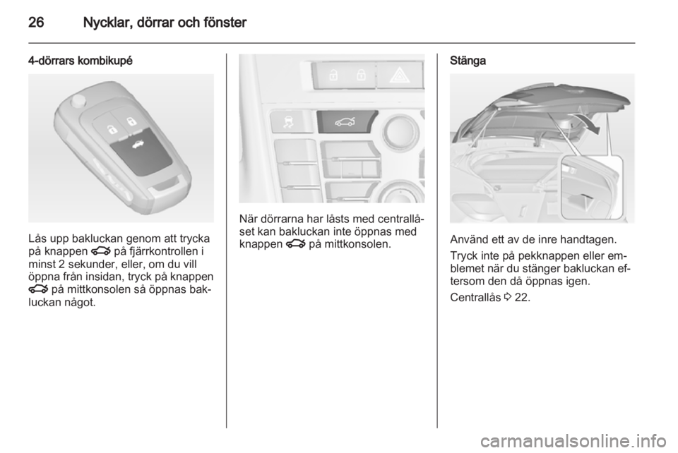 OPEL ASTRA J 2013  Instruktionsbok 