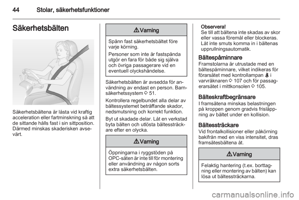 OPEL ASTRA J 2013  Instruktionsbok 