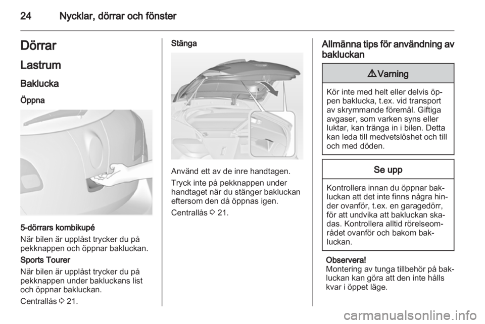 OPEL ASTRA J HB5 & ST 2012  Instruktionsbok 
