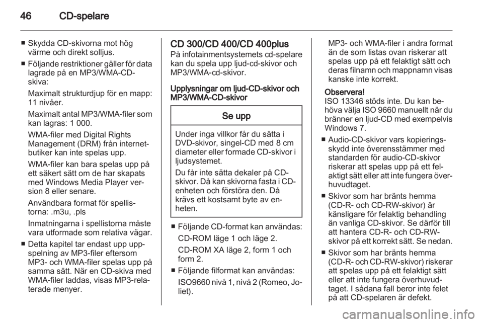 OPEL CASCADA 2013.5  Handbok för infotainmentsystem 